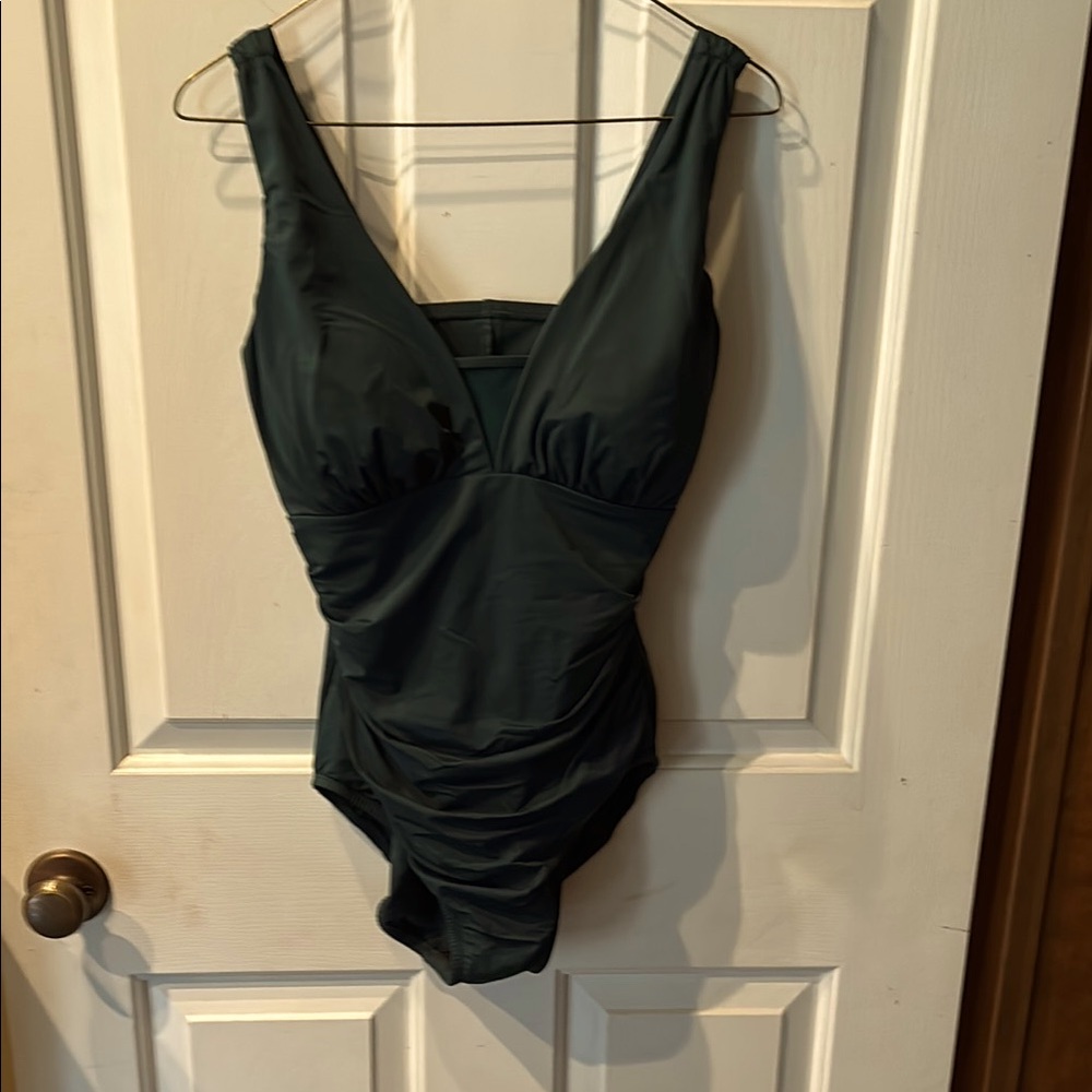 Elegant Dark Green One-Piece Swimsuit